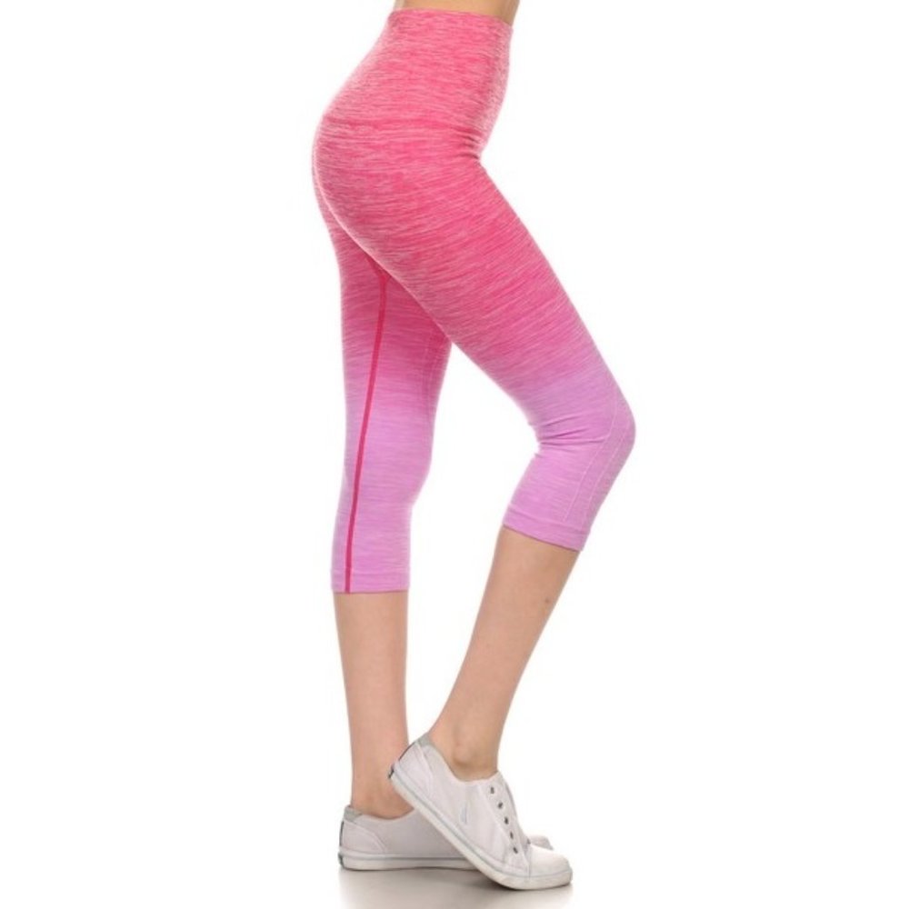 Pink and Purple High Waist Ombre Capris NWT